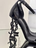 YSL Siyah Siyah Topuklu Ayakkabı 