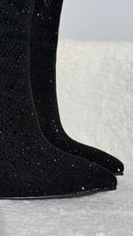 Ysl Taşlı Topuklu Ayakkabı Bot Siyah