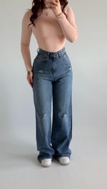 Yüksek Bel Wide Leg Plazzo Jean Açık Mavi