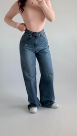 Yüksek Bel Wide Leg Plazzo Jean Açık Mavi