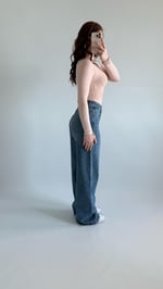 Yüksek Bel Wide Leg Plazzo Jean Açık Mavi