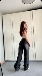Yüksek Bel Wide Leg Plazzo Jean Antrasit