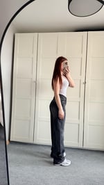 Yüksek Bel Wide Leg Plazzo Jean Antrasit