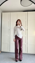 Zara Asimetrik Uzun Kol Bluz Beyaz
