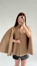 Zara Kaşe Panço Düğmeli Bej