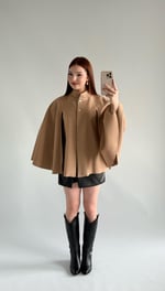 Zara Kaşe Panço Düğmeli Bej
