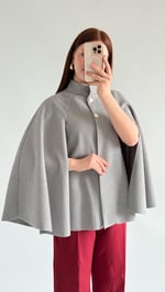 Zara Kaşe Panço Düğmeli Gri