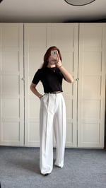 Zara Plazzo Pantolon Beyaz