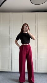 Zara Plazzo Pantolon Bordo