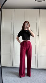 Zara Plazzo Pantolon Bordo