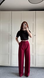 Zara Plazzo Pantolon Bordo