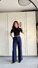 Zara Plazzo Pantolon Lacivert 