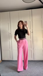 Zara Plazzo Pantolon Pembe