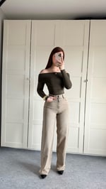 Zara Sarı Tintli Eskitme Pantolon
