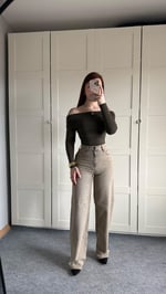 Zara Sarı Tintli Eskitme Pantolon