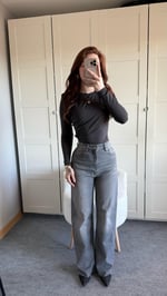 Zara Straigh Fit Jean Antrasit
