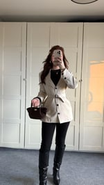 Zara Tasarım Blazer Ceket Bej