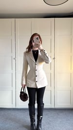 Zara Tasarım Blazer Ceket Bej