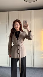 Zara Tasarım Blazer Ceket Vizon