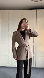 Zara Tasarım Blazer Ceket Vizon