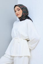 Soft Pamuk Desenli Eşarp - 108