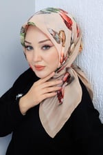 Soft Pamuk Desenli Eşarp - 113