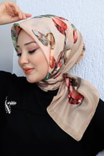 Soft Pamuk Desenli Eşarp - 113