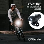 Strada ST-400 Lityum Şarj Edilebilir Ön-Arka Bisiklet Far Seti
