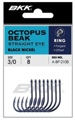 Tekli İğneler BKK Octopus Beak Straight Eye Olta İğnesi - 4-0