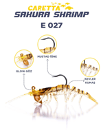 Silikon Yemler Caretta Sakura Shrimp 6.5 Gr 76 mm Silikon Karides - E027