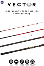 Jigging Kamışları Caretta Vector 3.05 m 60-150 g Shore Jig Rod