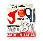 İp Misinalar Daiwa JBraid 8B Multicolor 150m İp Misina Makaslı - 0,18 MM