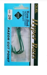 Duel Hyper Bass Worm Hook Green İğne 4 pcs Tekli İğneler