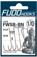 Tekli İğneler Fudo 6101 Worm SSB Black Nikel Uzun Pala Tırnaklı İğne