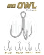 Üçlü İğneler Fujin Big OWL Süper Anti-Rust Üçlü Kanca - 1/0