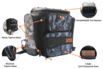 Çanta ve Kutular Fujin Black Camo Back Pack - Balıkçı Sırt Çantası