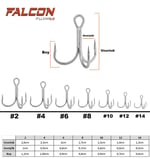 Üçlü İğneler Fujin Falcon Süper Anti-Rust Üçlü Kanca - 6