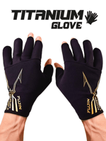 FUJIN Fujin Pro Angler S24 Titanium Gloves Black Gold - M/L Balıkçı Giyim