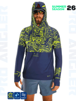 FUJIN Fujin Pro Angler S26 Hooded Izohips Blue Green - XL Balıkçı Giyim