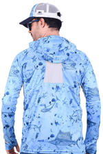 FUJIN Fujin Pro Angler T-Shirt Blue Fish - 4XL Balıkçı Giyim