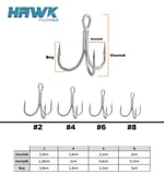 Üçlü İğneler Fujin Hawk Süper Anti-Rust Üçlü Kanca - 4
