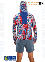 Balıkçı Giyim Fujin Pro Angler S24 Buff Hoodie Makai Blue Red