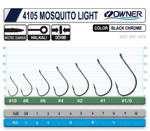 Tekli İğneler Owner 4105 Musquito Light Black Chrome İğne