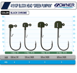 Jig Head ve Zokalar Owner 4151GP Block Head 3/16 OZ #1/0