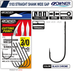 Owner 5103 Straight Shank Wide Gap Uzun Pala Lüfer İğnesi-1/0 Tekli İğneler