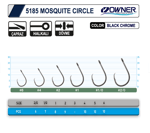 Tekli İğneler Owner 5185 Mosquito Circle Black Chrome Sinek İğne