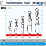 Owner 52808 Strong Snap Ball Bearing Rapala Klipsi  Klips & Fırdöndü