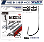 Tekli İğneler Owner 53132 Saber Hook Black Chrome İğne