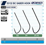 Tekli İğneler Owner 53132 Saber Hook Black Chrome İğne
