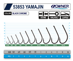 Owner 53853 Yamajin With Eye Black Chrome İğne Tekli İğneler